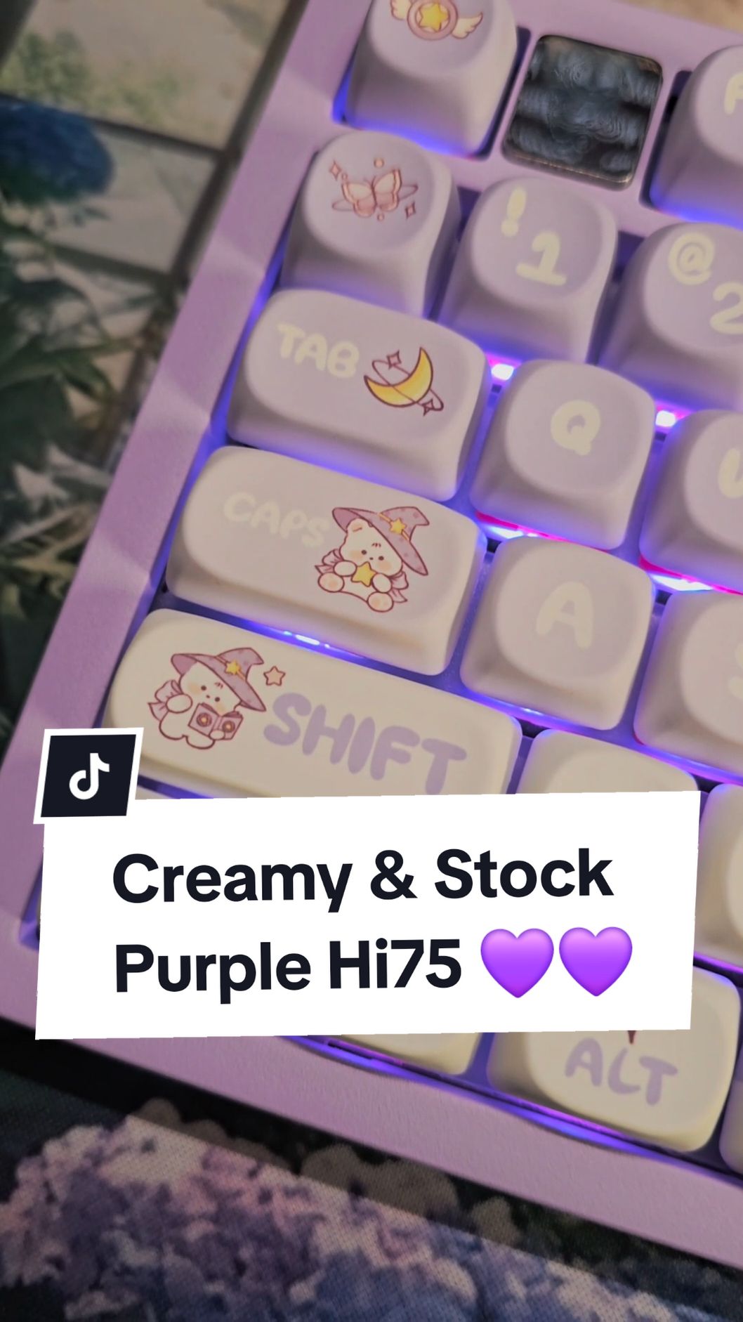 Cute and creamy keyboards that come stock you ask? What do you think of this purple and totally cute and magical Hi75? 😍💜  Stock Leobog Hi75  Switches: Nimbus V3 Case: Purple Aluminum  (scroll right on the listing to see all these new color variants 🤗) #creamykeyboards #keebtok #typingasmr #keyboardasmr #desksetup #purpleaesthetic #purpledesksetup #techtok #purpledecor #techrecs #keebs #typing #typingsounds #asmr #asmrtingles #asmrsounds #asmrtist #typingspeed  #asmrvideo #GamerGirl #💜 #gamergirls #kawaiiaesthetic #tiktokshopblackfriday #🖤 #tiktokshopcybermonday #tiktokshopblackfriday🖤 #toptiernovember 