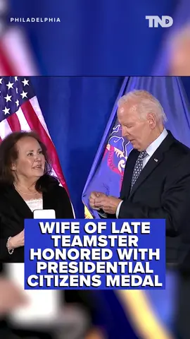 Rita Lewis, the wife of late Butch and Teamster leader who has been on the front lines of the pension fight, was given the Presidential Citizens Medal. Rita continued to do the work of her husband, according to President Biden.