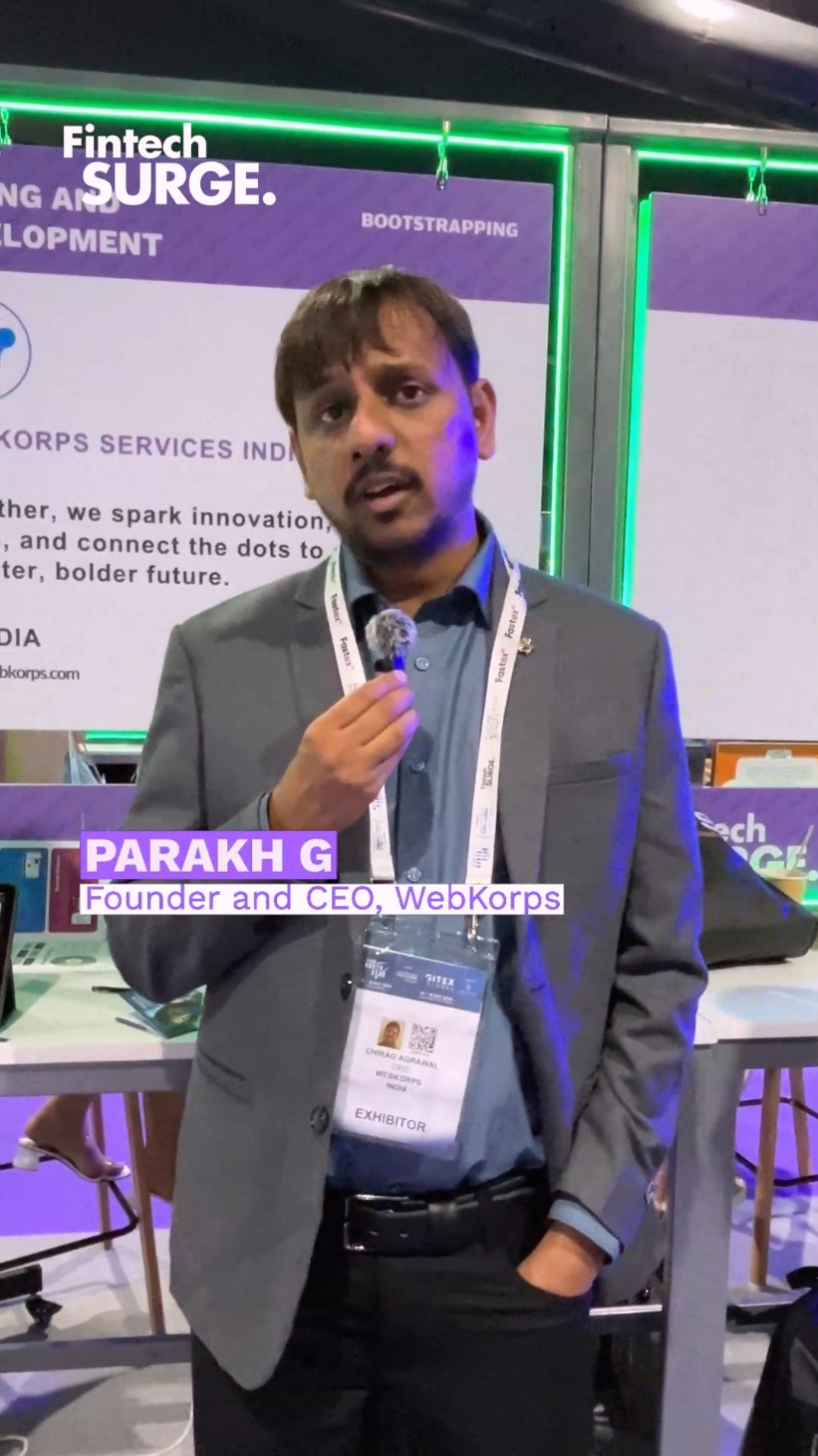 Parakh G, Founder and CEO of @webkorps , shared how Fintech Surge provided an incredible blend of learning, networking, and showcasing. For Webkorps, the summit was a prime opportunity to connect with potential customers, present years of expertise, and gain valuable insights into the evolving fintech landscape.  Fintech Surge 2025 awaits—don’t miss your chance to be part of the action! 📅12- 15 October  - @futureblockchainsummit - @gitex_global - @giteximpact - @expand_north_star #FintechSurge #FTS2024 #FBSummit2024 #FutureBlockchainSummit #Fintech #Dubai #StartupsDubai #GITEXGlobal #ExpandNorthStarDubai #GITEXImpact 