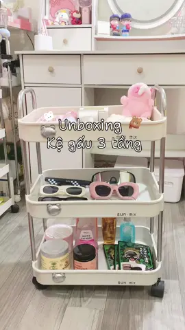 Unbox kệ gấu 3 tầng decor xinh xỉu 🐻🎧🍧 #kệgau#kedungdo #kegausunni3tang #unboxing #xhtiktok #review #xuhuong #viral #xh#muataitiktokshop 