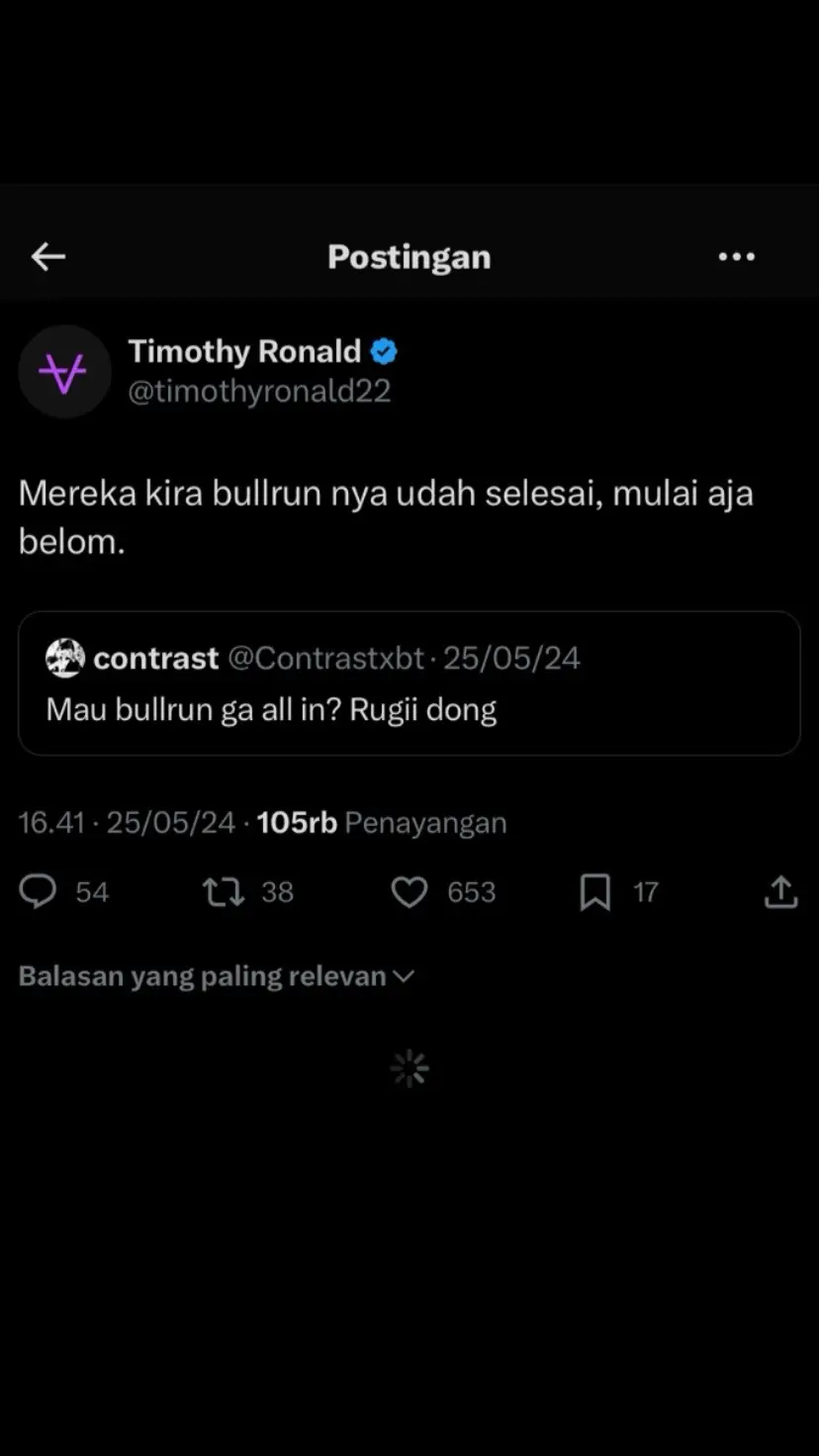 Kita belum sampai dititik puncak bullrun 🔥#timothyronald #crypto #bitcoin #ethereum #mindset #investing #motivation 