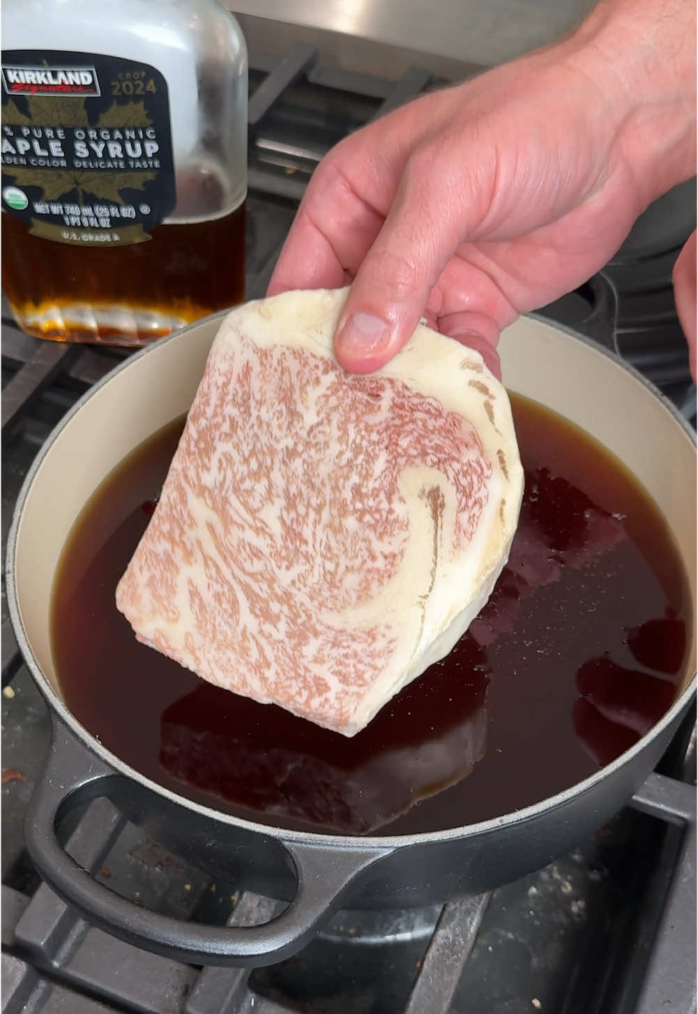 Cooking a Ribeye in Maple syrup #wagyu #steak #bbq #food