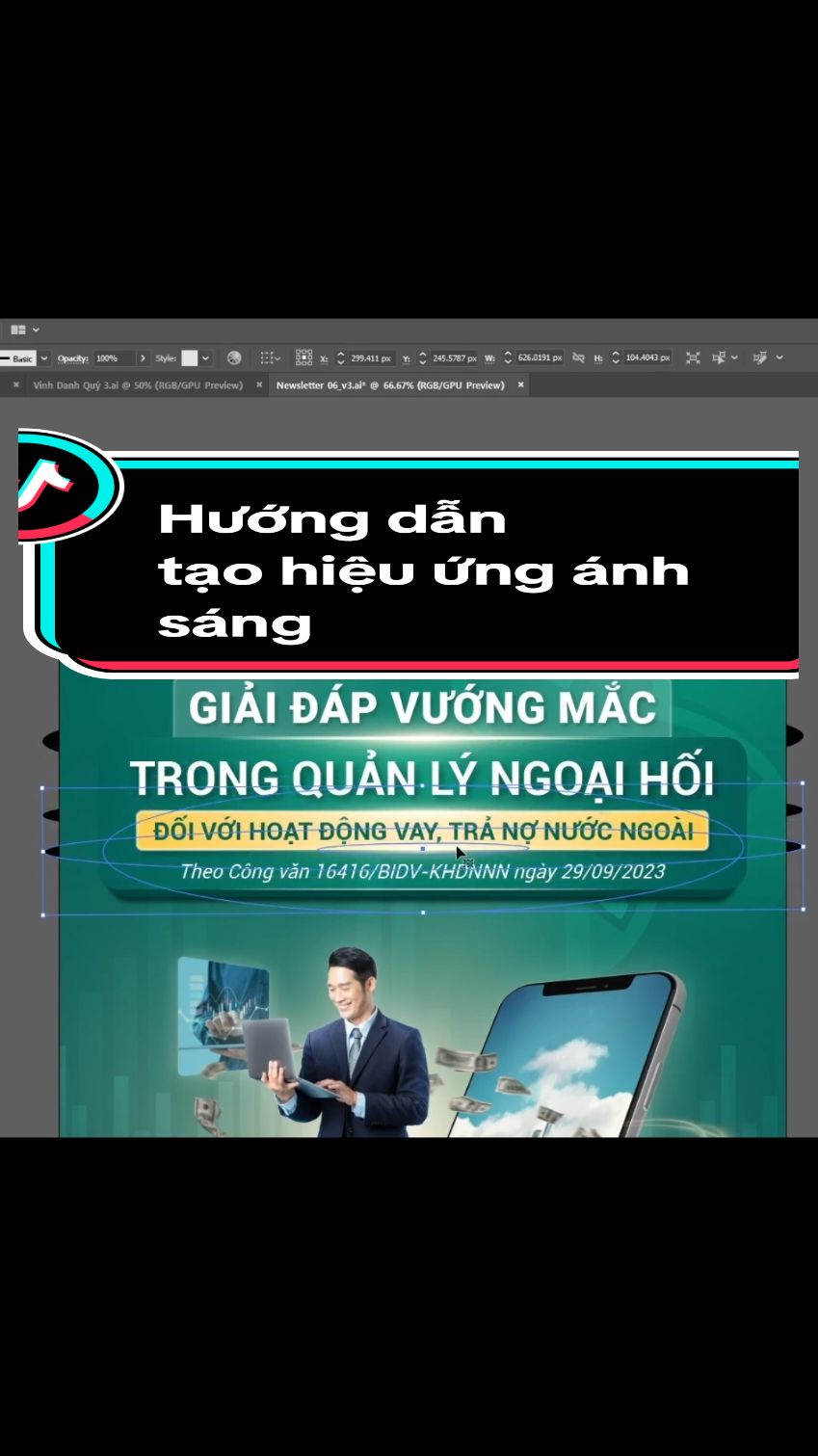 Cách tạo hiệu ứng ánh sáng trong Illustrator  #graphicdesign #tunganhhung #thietkedohoa #posterdesign #bannerdesign #poster #huongdan #tutorial 