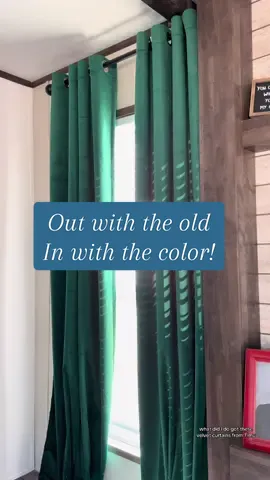 I bet you guys thought I forgot about bringing more color into my life! If there’s anything I need right now, it is color! I cant wait to do more! #decor #curtains #windowcoverings #homedecor #velvet 