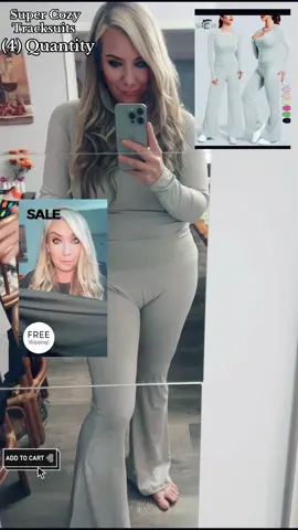 Grab yours now on sale with free shipping you get four pieces two tops and two pants. They’re so comfy and cute.#tracksuit #tracksuitset #tracksuitset #tracksuitseason #workoutclothes #workoutattire #gymwear #sportswear #flarepants #tiktokshopcybermonday #tiktokshopholidayhaul #tiktokshopblackfriday 