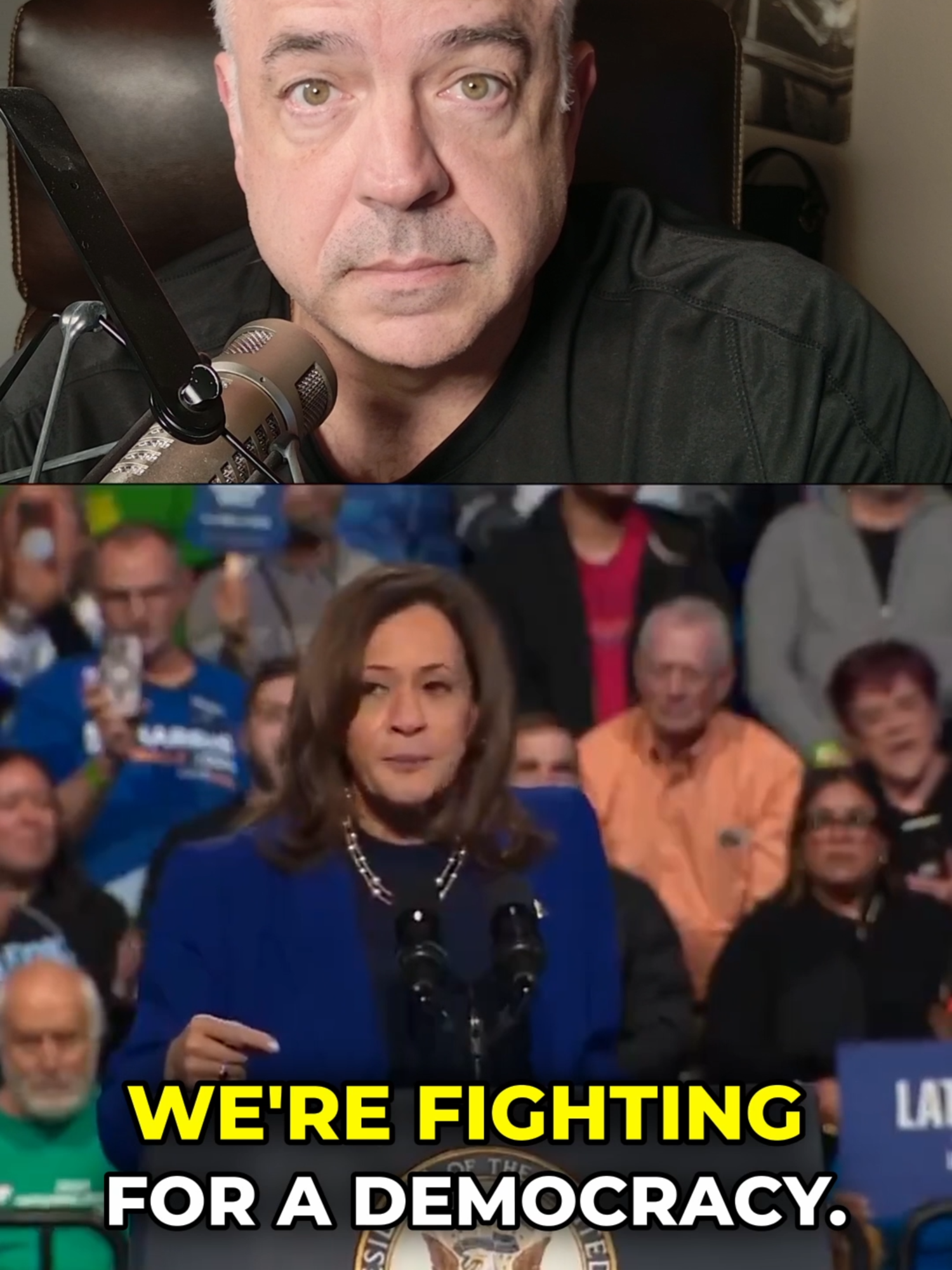 What do YOU think happened.  It looks like the VP is trying to tell the teleprompter operator something.  It doesn't go so well at her rally. #news #trending #harris #vp #creatorsearchinsights #fyp