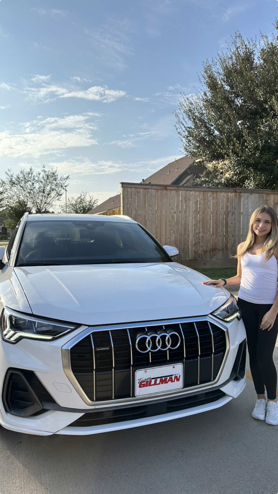 Surprised Kinzie with her first car 🥹 #firstcar #audiq3 #almost16 @Brent @Mak P 