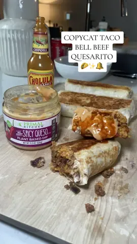 Healthier taco bell beef quesarito 🌮✨🔔 recipe coming coon!! Such a delish and healthy ground beef recipe 😚 @Primal Kitchen Foods @FAGE @Mission Foods @Siete Foods @Drink Poppi  #DinnerIdeas #healthydinnerideas #easydinner #easydinnerrecipes #healthyrecipes #mealideas #tacobell #beef 