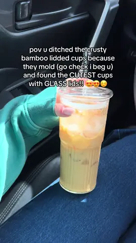 i prefer coffee at home now lol buy it while its on sale 😍😍 #coffee #coffeecup #glasslid #moldfree #icedcoffee 