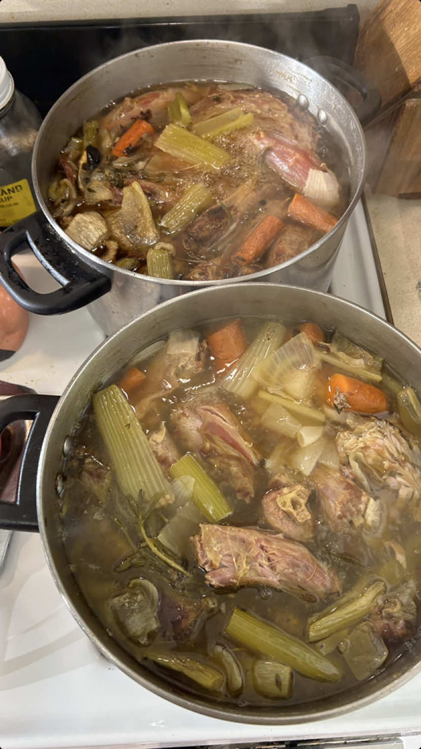 OLD SCHOOL TURKEY STOCK This is what I use to my OLD SCHOOL GIBLET GRAVY and OLD SCHOOL CORNBREAD DRESSING This is  the key to making it taste good and flavorful A good flavorful turkey stock  WHEN THIS STOCK IS SIMMERING ON YOUR STOVE IT WILL SMELL LIKE THE HOLIDAYS  The recipe is easy and simple 3-4# turkey necks 1#turkey tails(optional) 1  largely chopped onion  1   largely chopped celery 1# largely chopped carrots  1 sprig of fresh thyme  1 sprig of fresh rosemary  2 bay leaves 2 tablespoons kosher salt(OPTIONAL)  2 tablespoons chicken bullion ground  4 quart water  Brown Turkey necks and turkey tails  in 350 degree oven until completely dry and browned(about 1 hour) Add vegetables to the meats and brown in oven for an additional 30 minutes Remove from oven  Add all  meats ,vegetables and all other items to large stock pot and simmer for 5-6 hours(minimum 4 hours) Strain and chill  You can freeze for later use  Makes about 4 quart TURKEY stock Join this channel to get access to perks: https://www.youtube.com/channel/UCW7cBq7rpDRaM1-y2CT6L0A/join GO FOLLOW MY FACEBOOK PAGE https://www.facebook.com/OLDSCHOOLSOULFOOD GO FOLLOW MY INSTAGRAM PAGE https://www.instagram.com/mr_old_school_soul_food FOLLOW ME ON TWITTER https://twitter.com/wacjeff FOLLOW ME ON PINTEREST https://www.pinterest.com/oldschoolsoulfood FOLLOW ME ON TIKTOK https://www.tiktok.com/@oldschoolsoulfood FOLLOW ME ON YOU TUBE https://www.youtube.com/c/OLDSCHOOLSOULFOOD Visit my website  https://www.oldschoolsoulfood.com MY MAILING ADDRESS IS: OLD SCHOOL SOUL FOOD 23501 CINCO RANCH BLVD  SUITE H120 PMB  # 142 KATY,TEXAS 77494 EMAIL ME : CHEFJEFF@OLDSCHOOLSOULFOOD.COM OLD SCHOOL SOUL FOOD Phone number 281-345-8991 FOR CASH DONATIONS: paypal.me/oldschoolsoulfood cash.app/$wacjeff MY OLD SCHOOL SOUL FOOD MERCHANDISE FOR PURCHASE LINKS: https://www.amazon.com/s?rh=n%3A7141123011%2Cp_4%3AOLD+SCHOOL+SOUL+FOOD+FAMILY&ref=bl_sl_s_ap_web_7141123011 https://old-school-soul-food.creator-spring.com/ #oldschoolsoulfood #stopwishingstartdoing #oldschoolturkeystock #turkeystock #thanksgiving