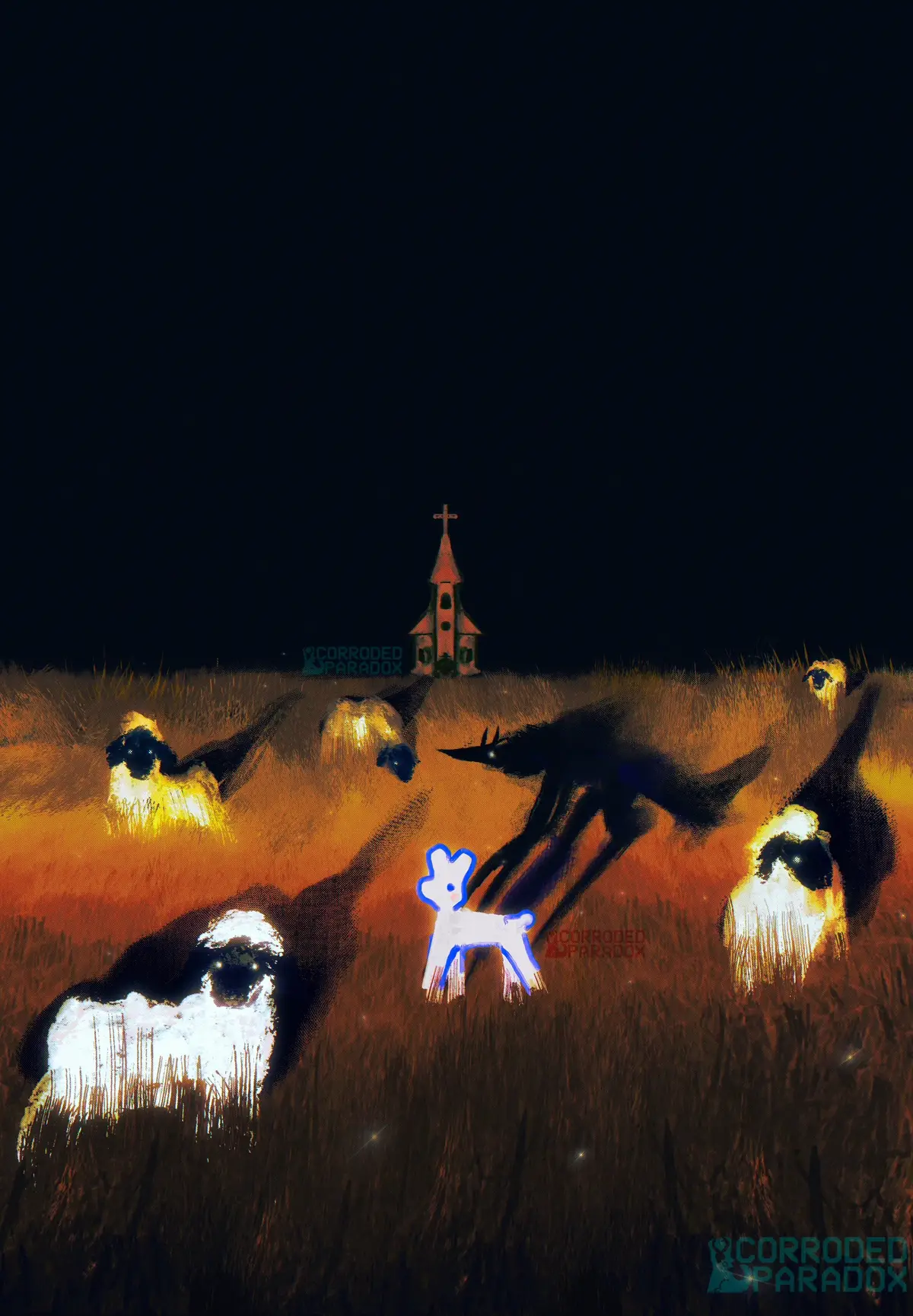 3am #digitalart #art #surrealism #weirdart #surrealart #digitalpainting #artistsoftiktok #wolf #deer #fawn #sheep #lamb