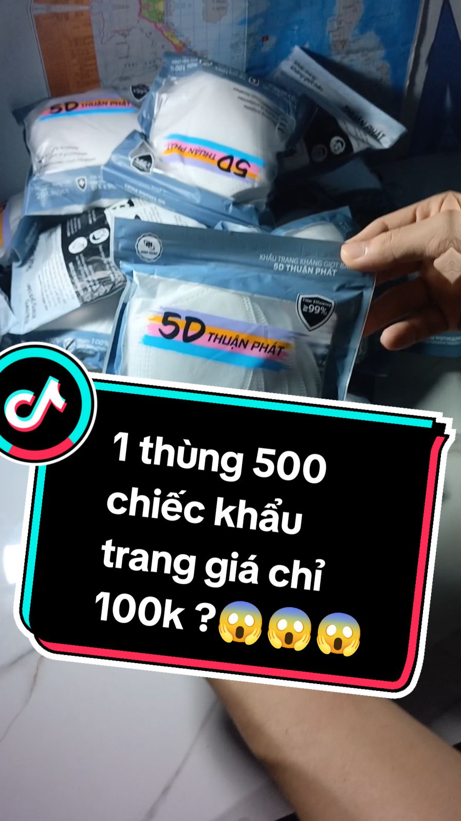 1 thùng 500 chiếc khẩu trang giá chỉ hơn 100k ??? 😱 #khautrang5d #khautrang #xuhuong 