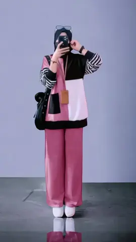 Setelan wanita muslim baju dan celana kulot model kekinian wanita remaja Oreo set #tiktok #fyp #oneset #setelanwanita 