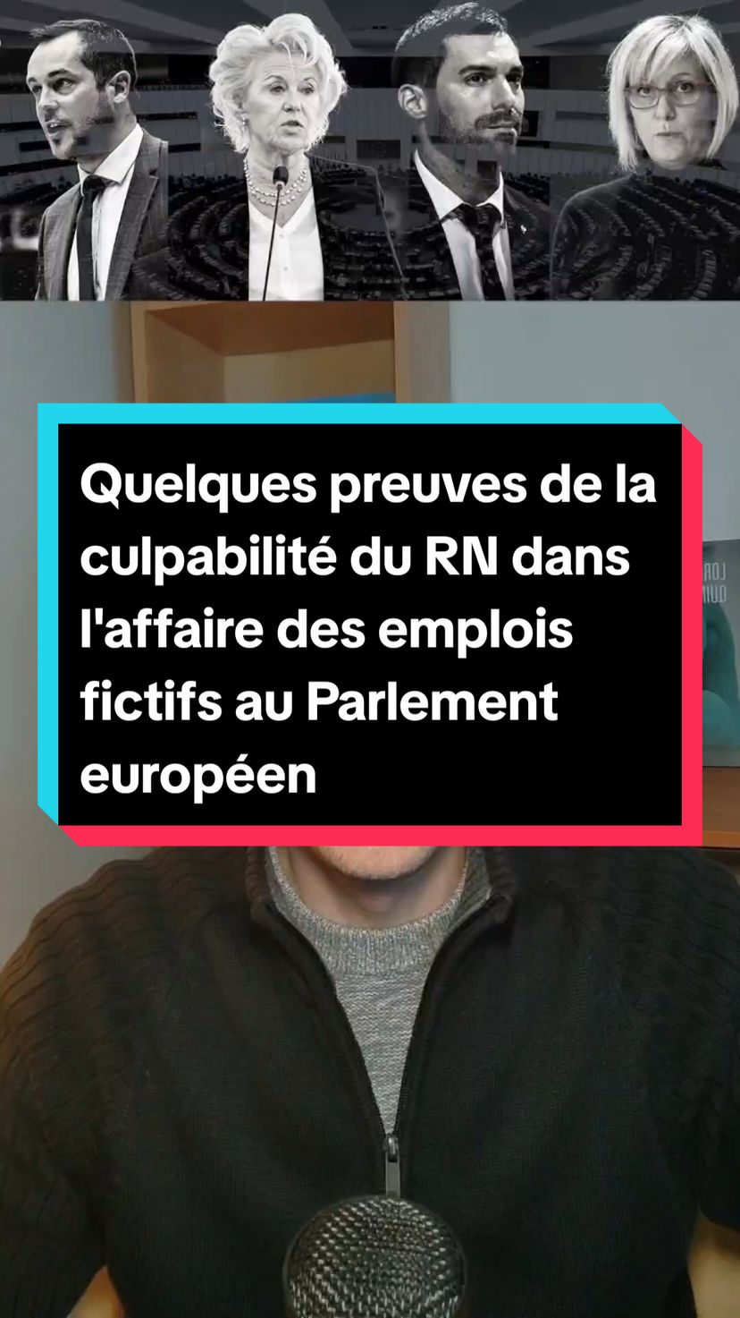 Quelques preuves de la culpabilité du Rassemblement National dans l'affaire de détournement de fonds européens et d'emplois fictifs des assistants parlementaires. #proces #rassemblementnational #parlementeuropeen #julienodoul #nicolasbay #jordanbardella #bardella #preuve #preuves #detournementdefonds #emploisfictifs #assistantsparlementaires 