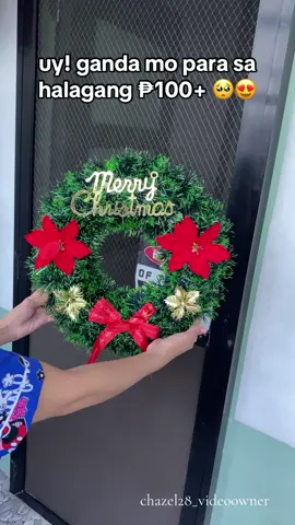 christmas wreath door decoration with light 🥰 #christmaswreath  #christmasdecoration  #christmasdoordecor 