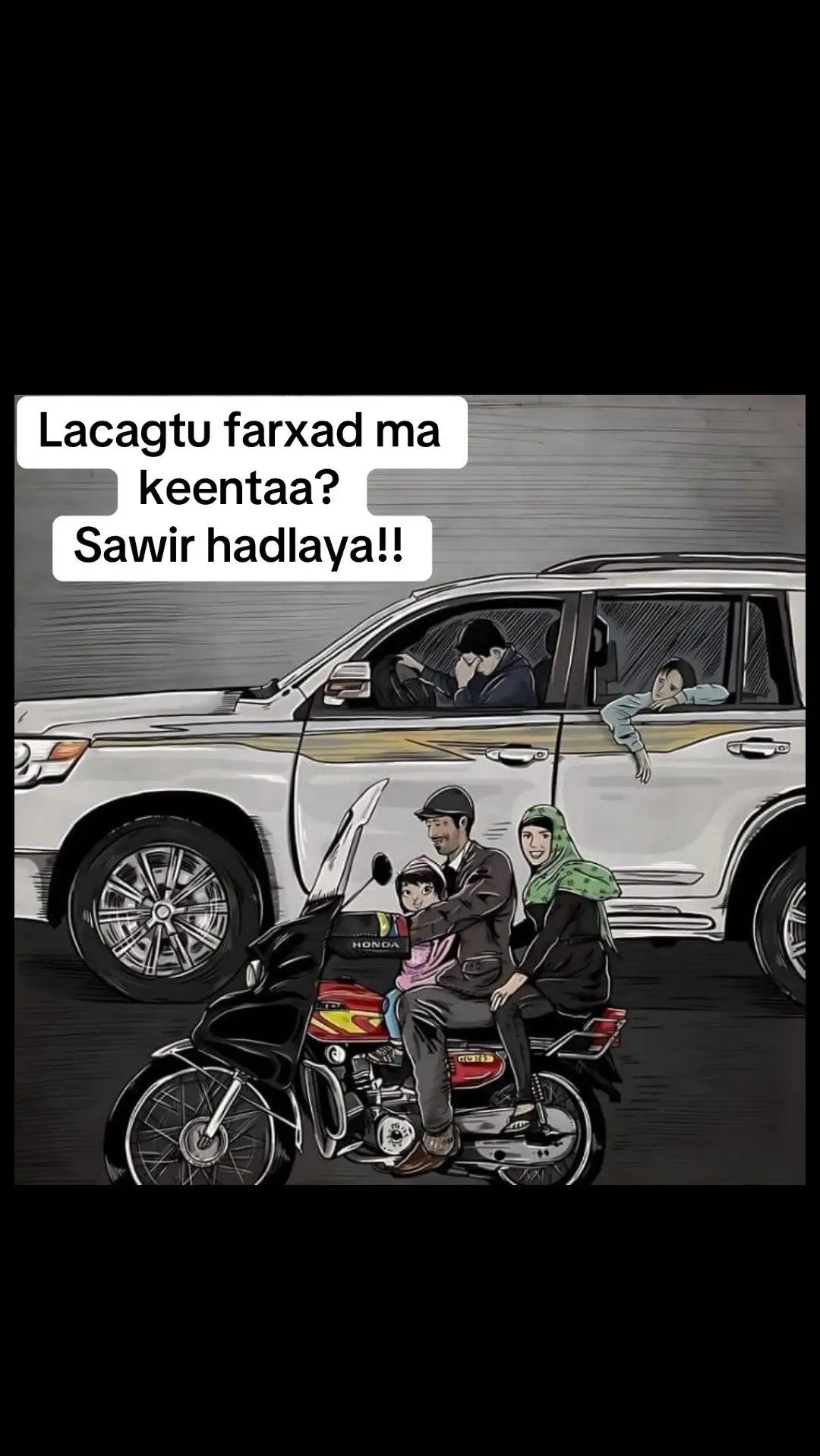 Lakiin sidaa maahan lacagtu murugo iyo xalaad adag oo kula soo daristay kaama qaadi karto ee waxa ey kuu fududeyn kartaa waxyaabaha yaryar oo naftaadu rabto . Imisaa ilaahey xoolo siiyey laakin aan hurdo raaxo leh seexan oo weliba waqtigoodi ku dhameystay walwal iyo cabsi. Waxaa jira kuwo farxad dareemaya iyagoon xoolo badan heysan ama aan lacagi meel u oolin laakiin qalbiga qani ka ah. #foreyoupage #somalitiktok #fyp #muqdisho #money #happycouple #hargeysa #viral_video #viralposts