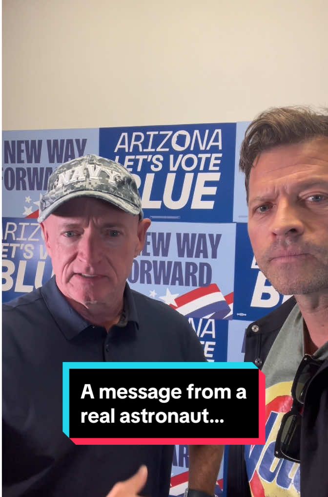 I met Senator #captmarkkelly last week in AZ. Not only is he an astronaut and an intelligent leader, he also happens to be a good guy. Listen to him.   go.kamalaharris.com LINK IN BIO #SenatorMarkKelly #fyp #foryou #vote #harriswalz2024 @Kamala HQ @Kamala Harris @Tim Walz @Arizona Democratic Party 