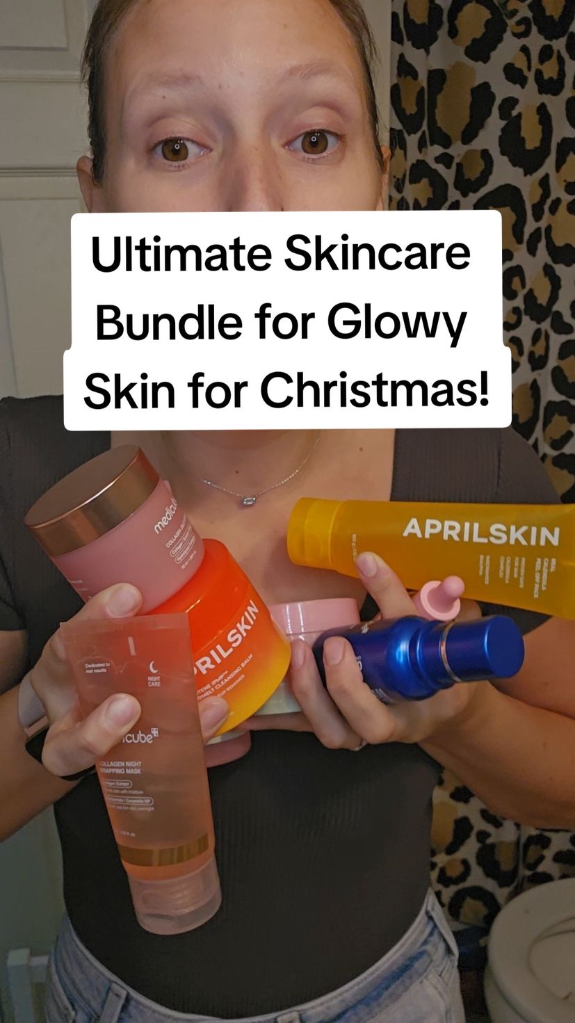 If you are looking for the ultimate glowy skincare bundle for Christmas with everything you've ever dreamed of, this Medicube- Aprilskin bundle is it!! They have partnered together to bring you the Glow-Getter bundle of the year!! You won't want to miss out on this!  @Medicube Global @APRILSKIN USA   #medicube #medicubeskincare @medicube_official @Medicube #trendingskincare #koreanskincare #clearskin #bestskincare #glowyskin #smoothskin #glow #glowingskin #glowingskincare #aprilskin  #medicubeaprilskin #medicubecollagen  #liquidmicroneedling  #collagen #collagenmask #collagenovernightmask #stockingstuffer #TikTokShopCyberMonday #TikTokShopHolidayHaul #TikTokShopBlackFriday #FallDealsForYou  #skincare #skincaretips #skincareroutine  #glowyface #hydratedskin #collagenviral #creatorsearchinsights  #christmasgift #christmaspresents #giftsforher #stockingstuffers #giftideas #stockingstufferideas #stockingstuffersforher 