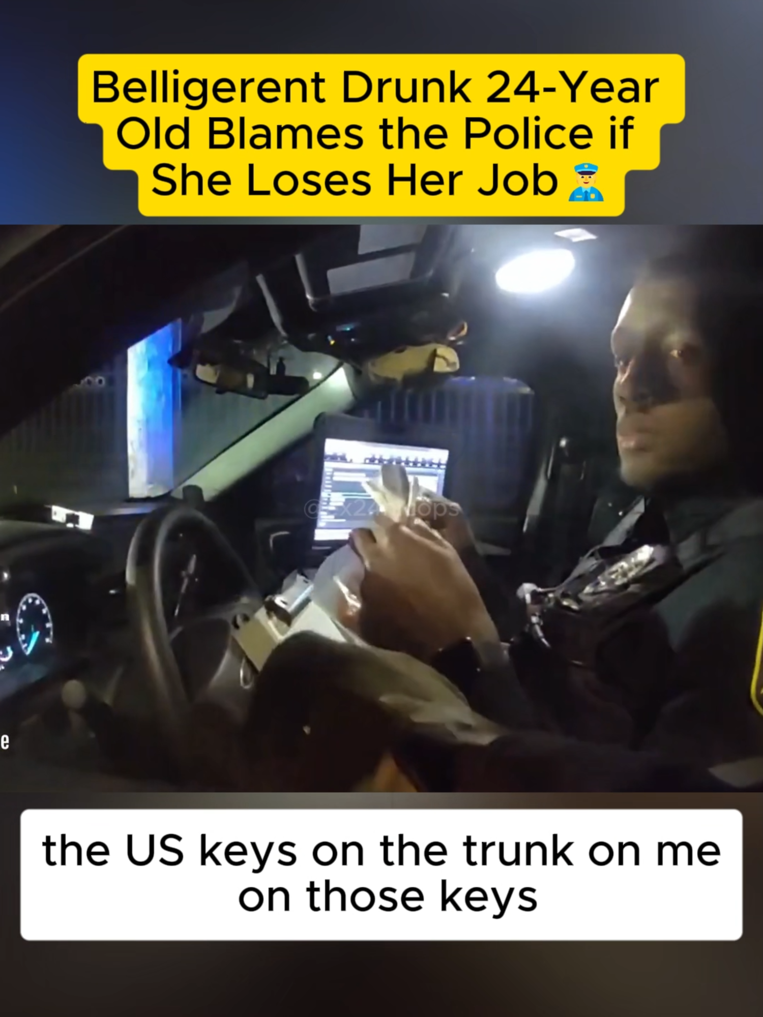 Belligerent Dr.u.nk 24-Year-Old Blames the Police if She Loses Her Job Part 3#cops #policeman #copsoftiktok👮‍♂️ #copsoftiktok #fyp #bodycam #police
