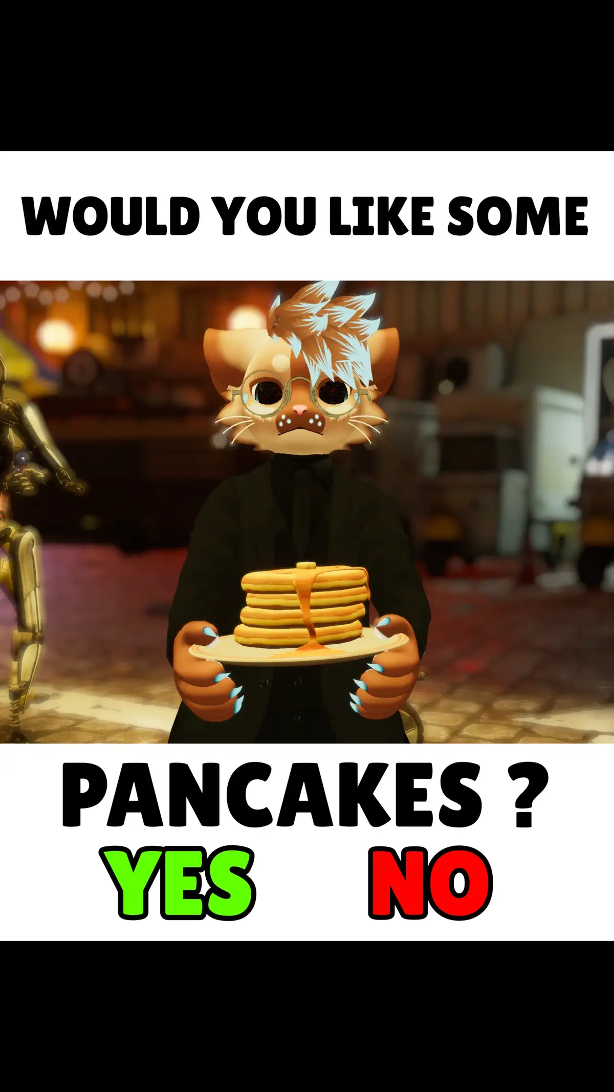 Pic by AsherFox #pancakes #vrchat #furry #furryfandom #pourtoi #fyp #metaverse #vr #avatar #questpro #rexouium #foryou 