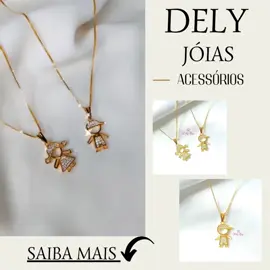 Colar Corrente Menina Menino cravejado zicornia filho filha banhado a Ouro 18k SAIBA MAIS nos comentários 👇 #semijoias #joias #bijuterias #acessorios #mulher #fyp #virali 