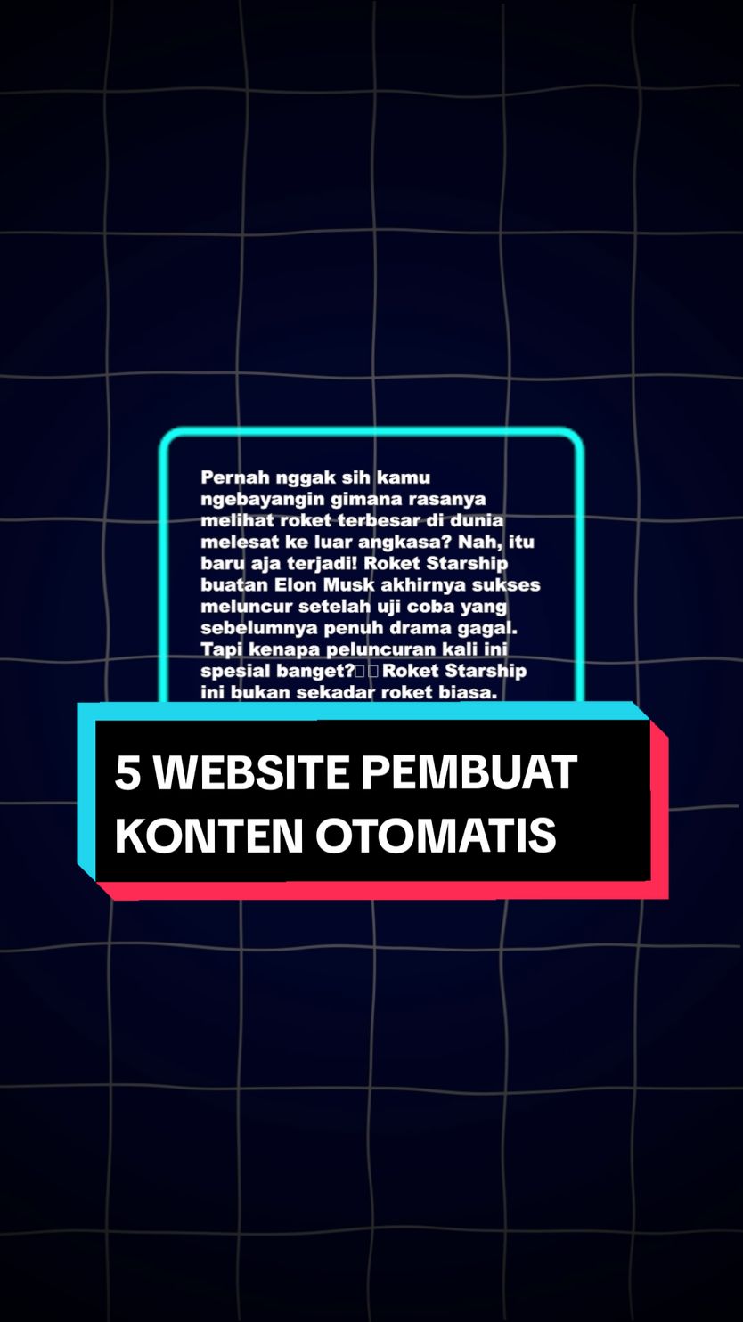 Kalian bia bisa membuat konten video tanpa wajah menggunakan 5 website ini.  Untuk pembahasan lengkap dari masing2 website nya, kalian bisa cek di channel YT : Creative Aldi #idekongenyoutube #idekontentanpawajah #kontenfaceless #idekonten #aitools #idekontenai #aigenerator #kontentanpawajah