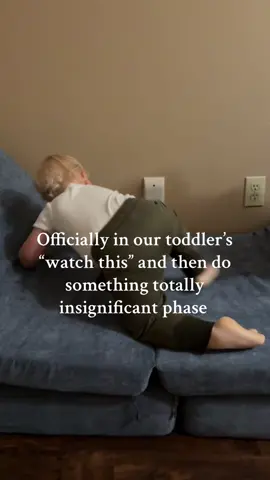 Today he said “watch this” and then fell to his knees, scratched booty, and spun in a circle 😂😂😂 #toddlermom 