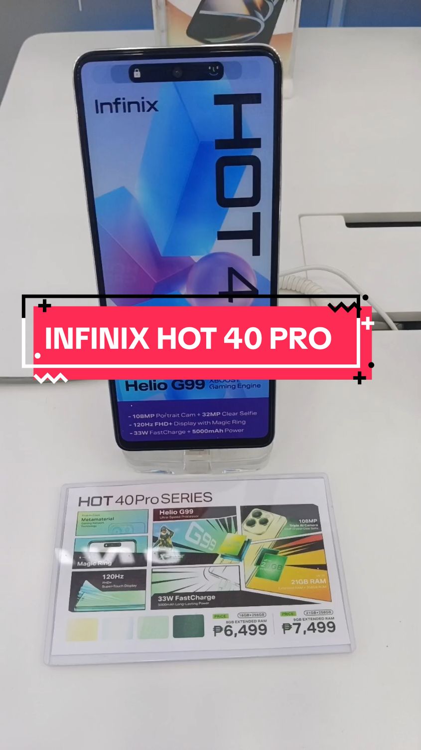 INFINIX HOT 40 Pro everyone! 🤗 Get this on installment w/ low down payment. (DM us directly). Just tap the yellow bag to buy the item via COD 😉  #Infinix #InfinixHot40Pro #Cellphones #fyp #Pautang 