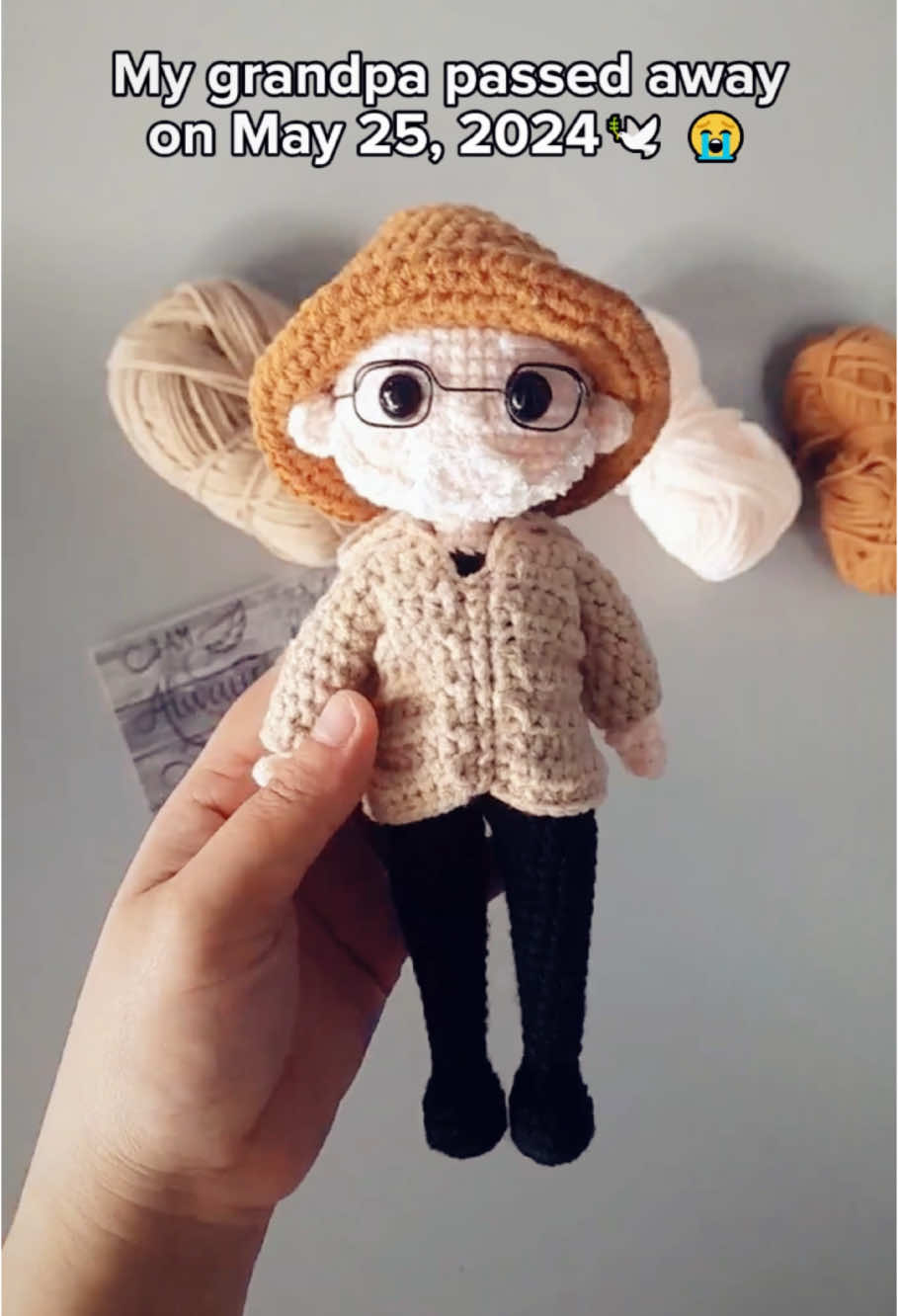 How we made the doll 🧶🎁🕊️ #crochet #gift #handmade #passedaway #familytime #familytime #grandpa 