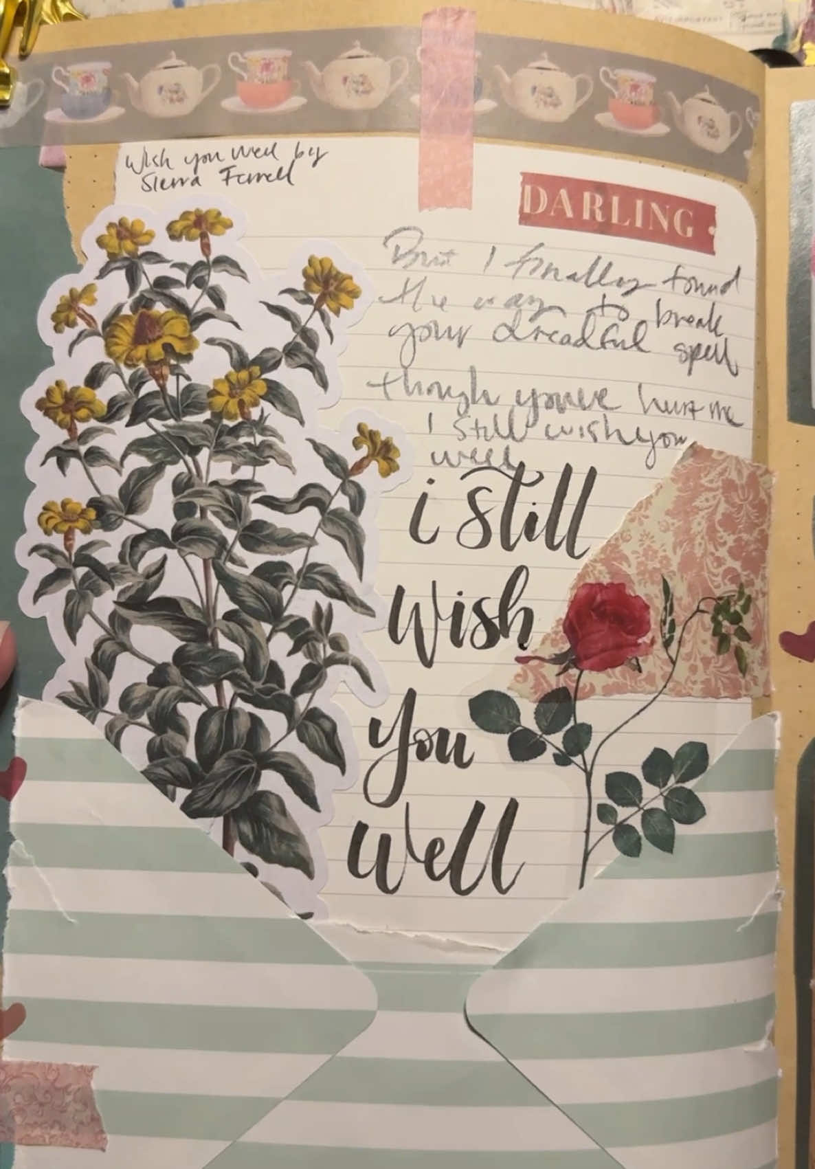 I STILL WISH U WELLLLLLLLLL #ktscanvases #junkjournal #journalwithme #oddlysatisfying #junkjournaling #journalspread #scrapbook 