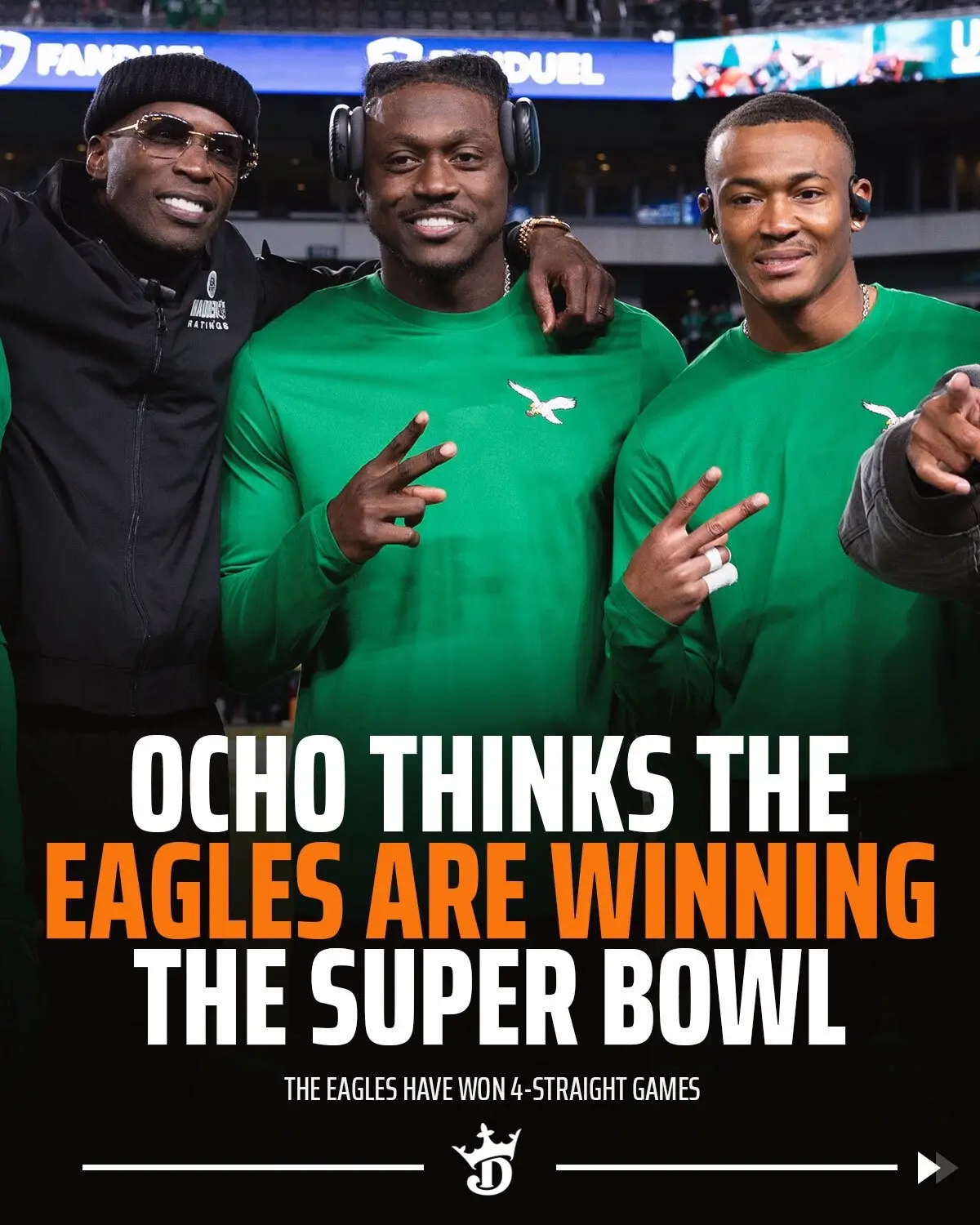 Ocho is all in on the #Philadelphia #Eagles ‼️ #nfl #jalenhurts #SuperBowl #nightcap