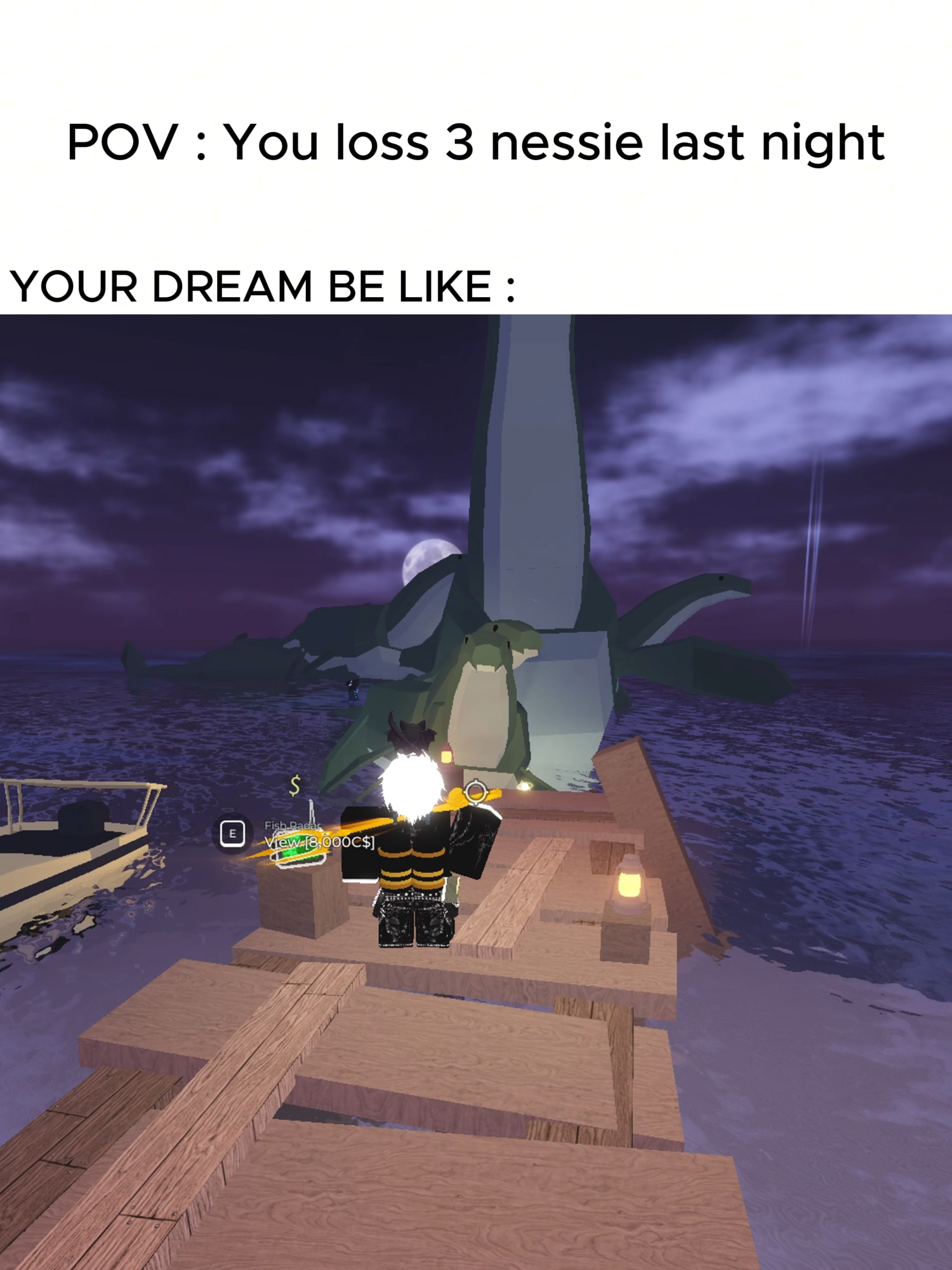 AHH NESSIE !! GAME NAME : FICSH #fypppppppppppppp #ficsh #robloxfyp #fyp #fypシ #fypdongggggggg #nessie