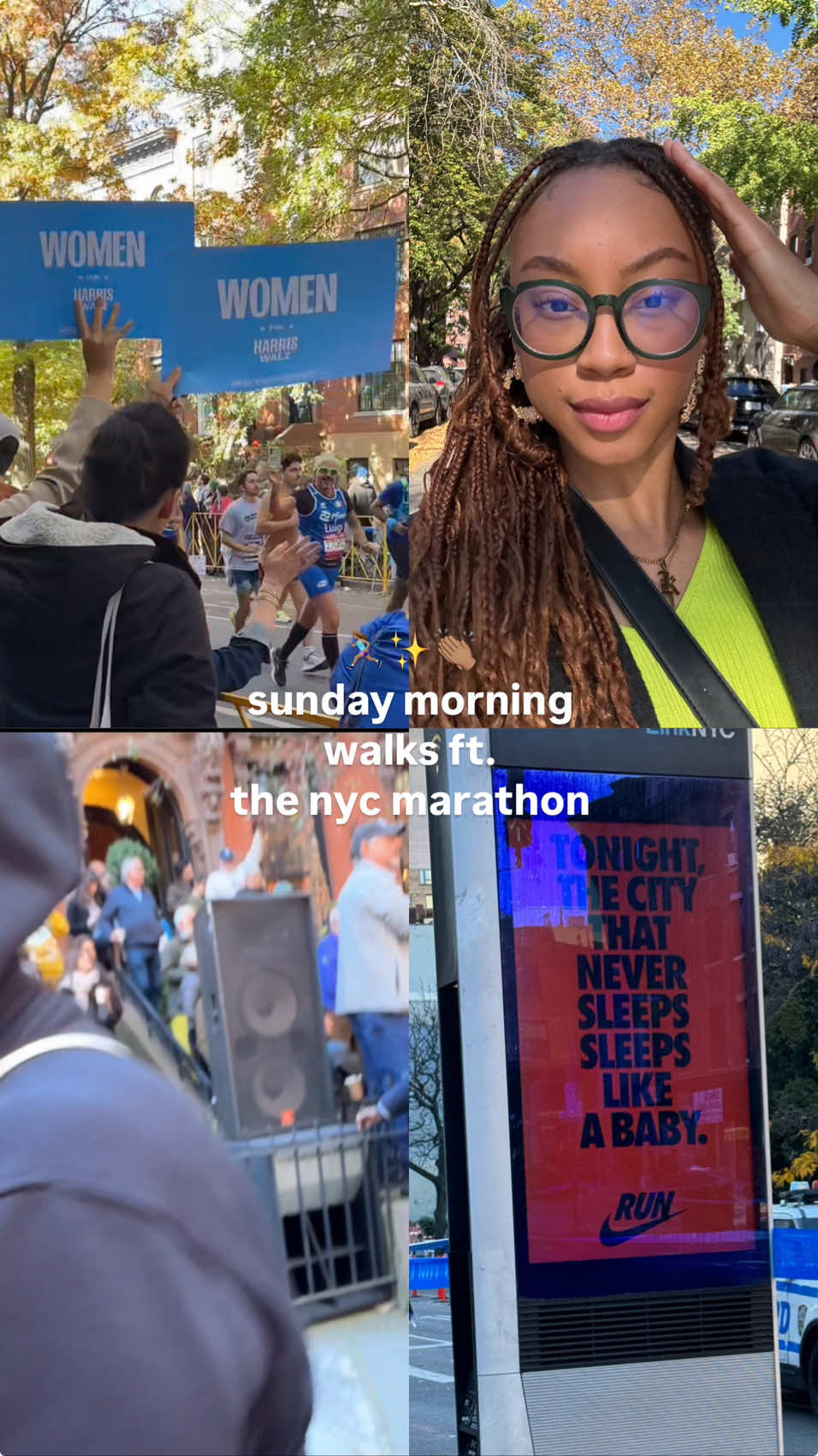 congrats to everyone who ran this morning, you did it🥹🫶🏽  the marathon is a time that  truly does remind me of that nyc magic ✨ #nycmarathon #sundaymorning #hotgirlwalk #sundayroutine #morningwalk #walkwithme #sundayservice #sundayfunday #lifestyleblogger #blacklifestylevlogger 