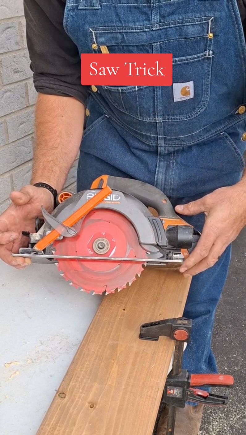 Trick to disable the guard on a circular saw. Sometimes when making cuts the guard gets in the way. You can wedge a carpenters pencil against the guard and this will disable it. Obviously, this can be dangerous, but it's a great trick when needed.  #saw #sawmilllife #sawtrick #circularsaw #ryobination #ridgidpowertools #ridgidtools #toolrepair #tooltiptuesday #tooltip #blue#handyman #renotip #carpentryworks #carpentrytools #carpentrytip #carpentryskills #homerenos #homerenovation #framerlife #framers 