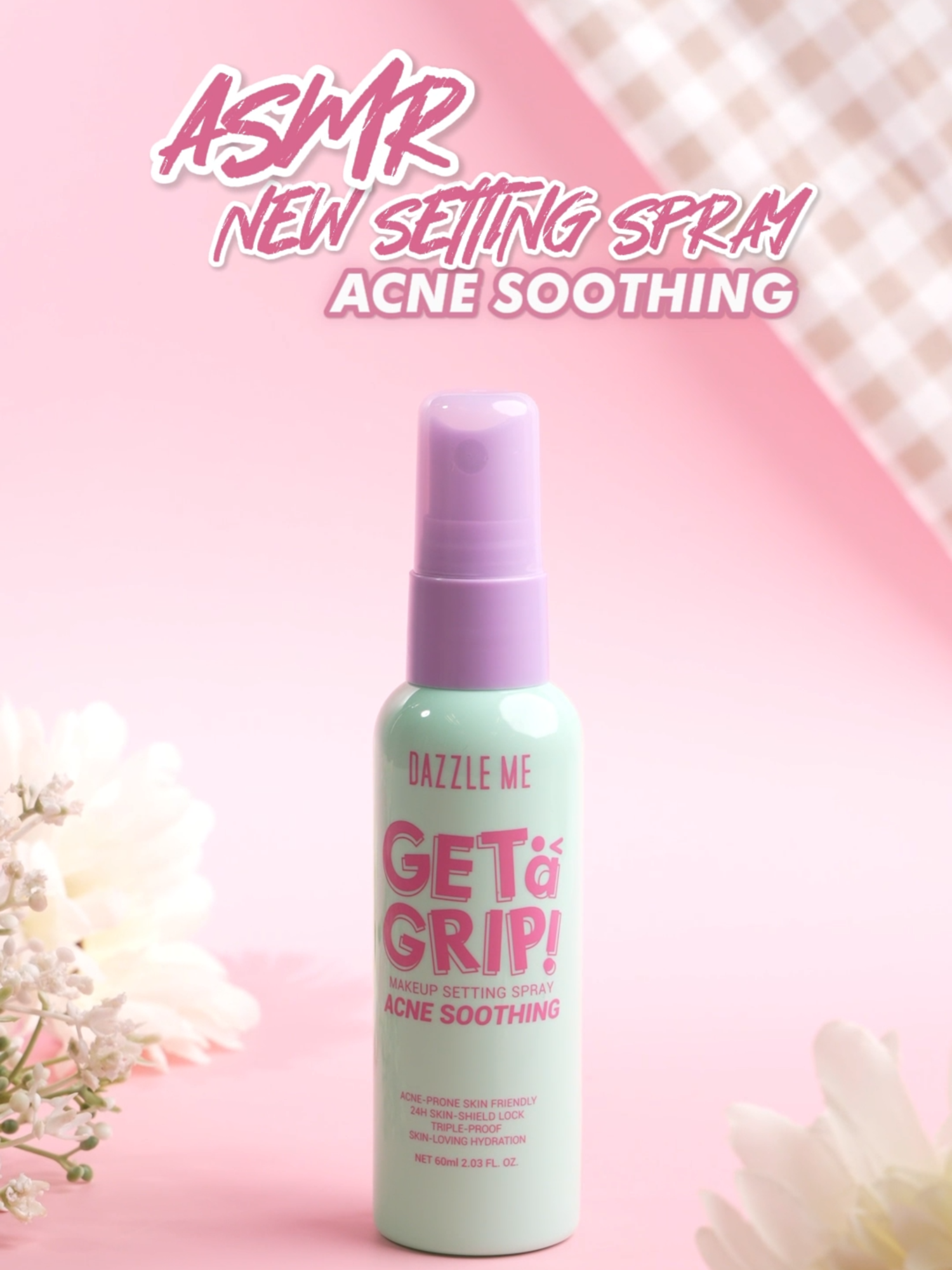 ASMR NEW SETTING SPRAY ACNE SOOTHING! #dazzlemesettingsprayacnesoothing #dazzlememy #fyp