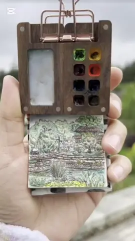 P7. Vẽ tranh phong cảnh mini cùng hộp gỗ 🎨🖌️🌱 #art #artist #artwork #drawing #painting #kihoa 