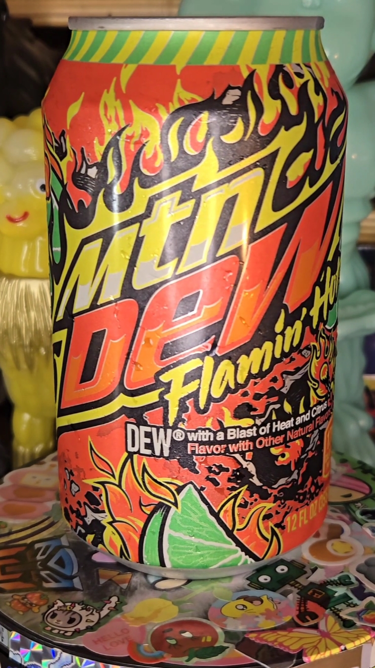 spicy Mountain dew???? 🤔 #mountaindew #review #soda #silly #girl #toys #flamin #spicy 