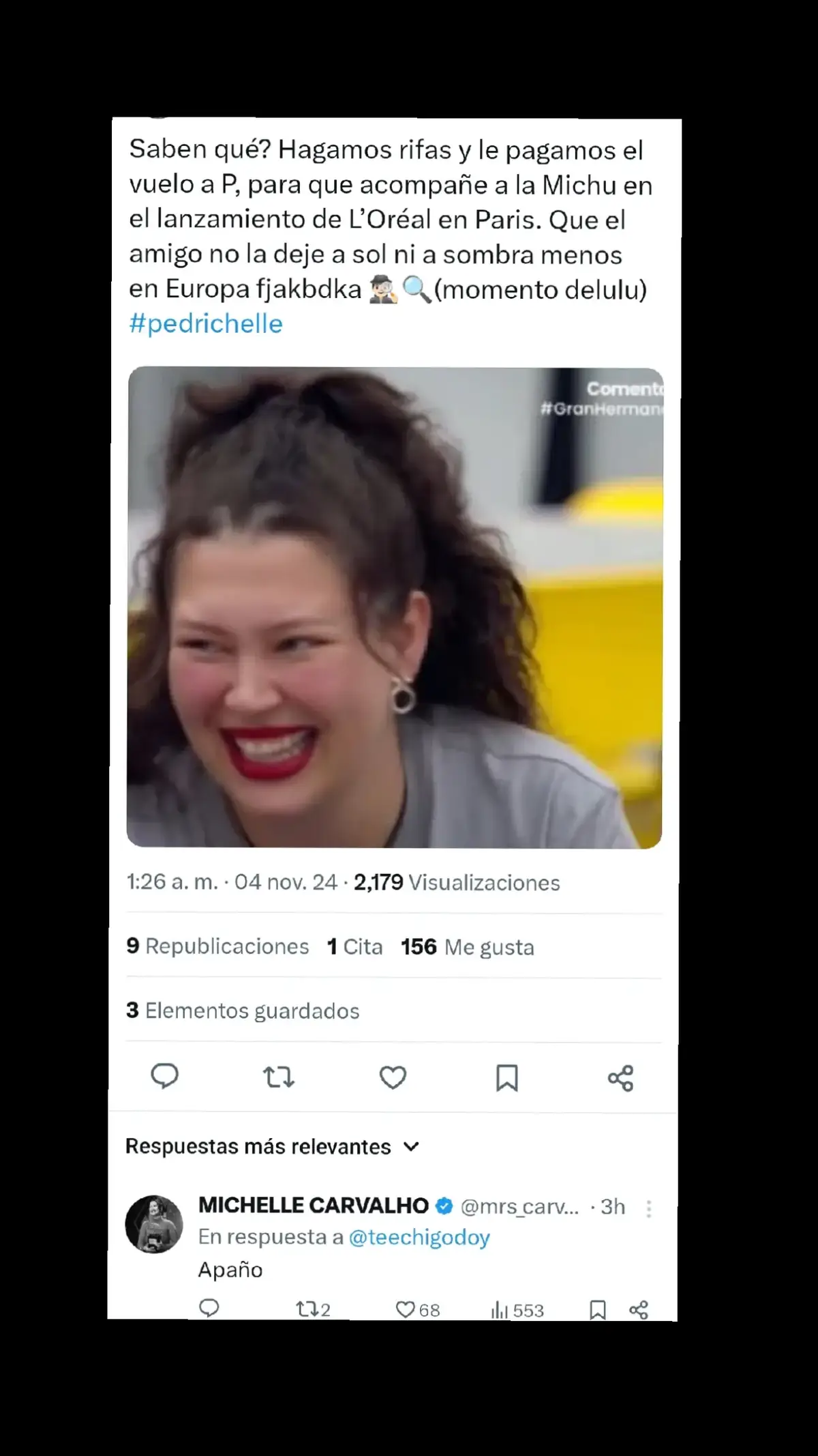 Cr: créditos a las respuestas que se manda Michu en Twitter (x).  #granhermano #gh2024 #gh #granhermanochilevision #granhermanochv #granhermanochile #granhermanotiktok #tiktok #tiktokindia #fyp #fypシ゚viral  #fypシ  #granhermano #granhermano2024 #granhermanochile #gh2024 #gh #fyp #foryou #granhermano #foryoupage #videoviral #videa #challenge #tiktok #tiktokindia #Viral #viralvideo #granhermano #chama #Venezuela #chile #colombia #china #español #italia #españa #foryou #granhermano #granhermana #granhermanochile #chile #granhermano @Michelle Carvalho 