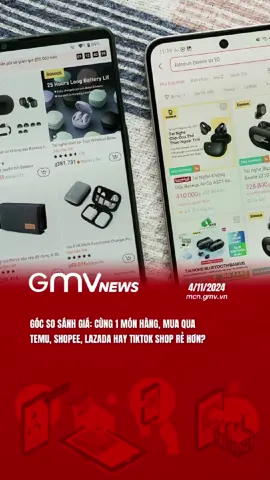 Góc so sánh giá các sàn Temu, Shopee, Lazada, Tiktok Shop #news #gmvlivestream #gmvvn #gmvhub #mcngmv #thuongmaidientu 