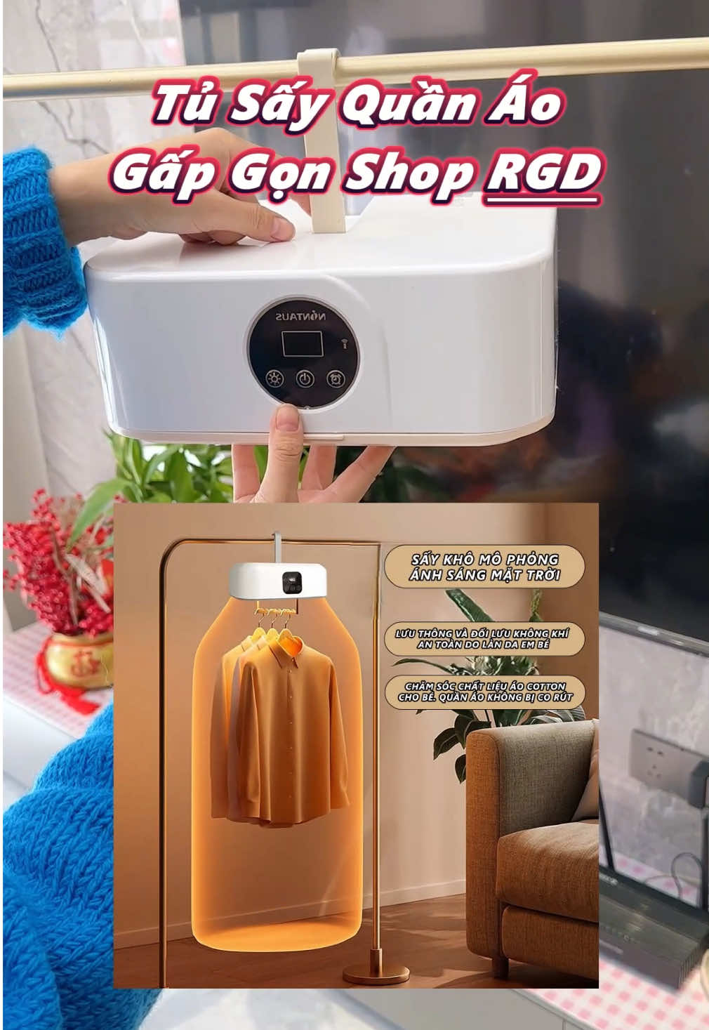 Tủ sấy quần áo mini gấp gọn của shop @Rừng Gia Dụng 2 - Giải pháp cho những ngày mưa #housecare #runggiadung2 #sanphamxuhuong #xuhuongtiktok #maysayquanao #tusayquanao #maysayquanaogapgon 