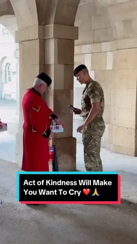 Act of Kindness at Horse Guards Will Make You Want To Cry ❤️ #fyp #foryoupage #kingsguard #army #btsarmy #horseguardsparade #poppy 