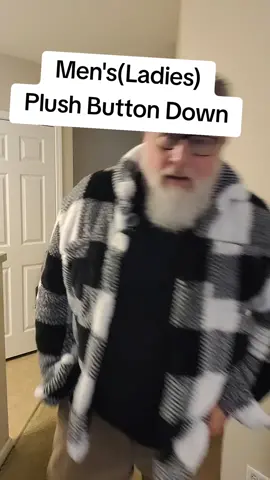 Men's and Women's plaid plush button down shirt.  #beardedbrander #shirts #mens #christmas2024 #mensfashionwear #womensfashion #fall #fallshirts 