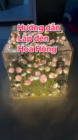 Cùng MiMi lắp đèn vuông hoa hồng nhé ^^ Không hề khó mà thành phẩm cực yêu nha! #tiemhoamimi #quatangbangai #gift #xuhuong #dennguhoahong 