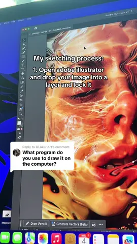 Replying to @OLoker Art My process on digitally sketching my art before printing it and painting it ☺️ 