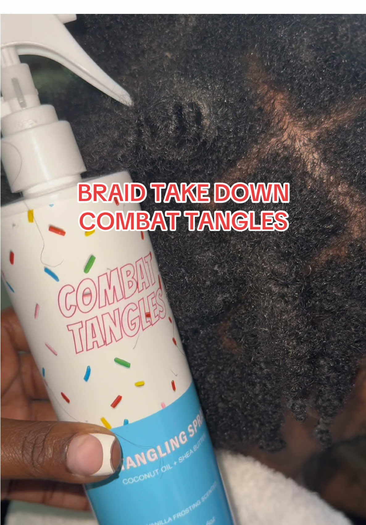 Save your hair from damage! #combattangles #combatgel #braidtakedown #braids #twists #mattedhair 