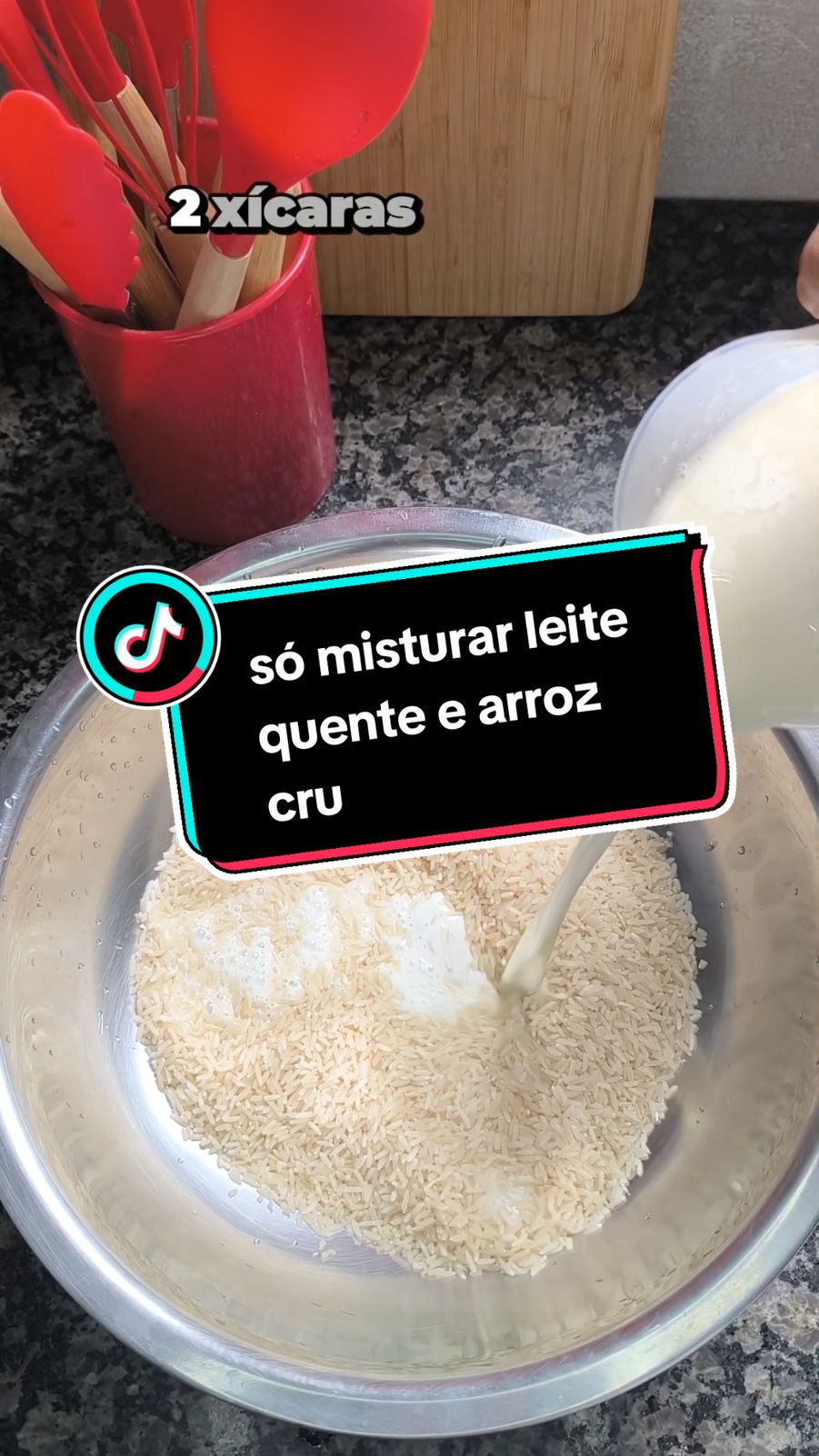 só misturar leite quente e arroz cru #bolo #arroz #receitafacil #receitasimples #receita #fy 