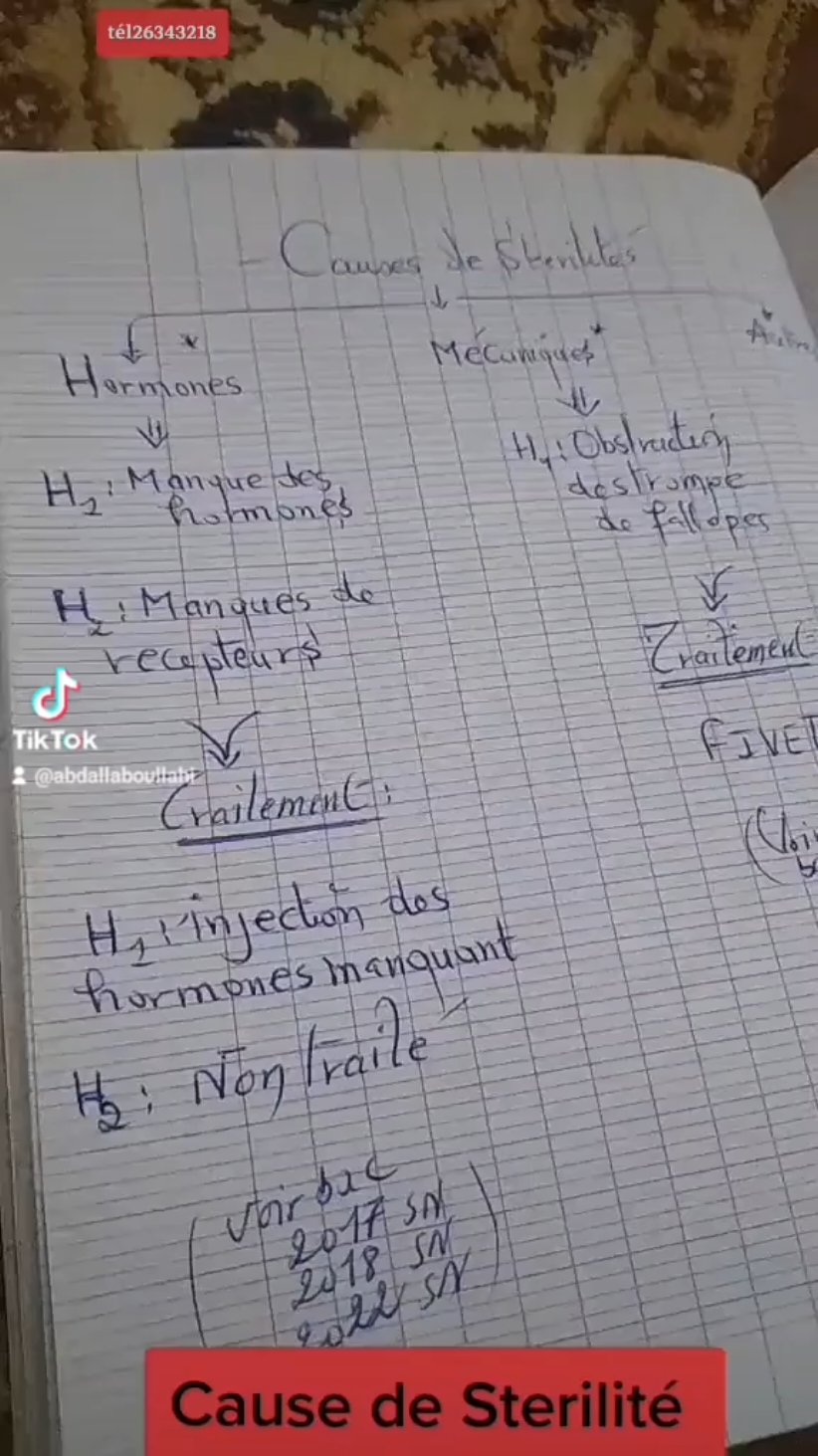 Cause de sterilité #bacD #baccalauréat #BacC #science #bac #reproduction #tend_vers_bac #hormones #bac2024 #bac2024yes_we_can_do_it #fyp #mauritanie #mauritania #ndb #abdallahi_boullahi #abdallahisynapse #عبدالله_بلاهي #عبدالله_بلاهي_تلاوة #for #fyp #foryou #foryoupage 