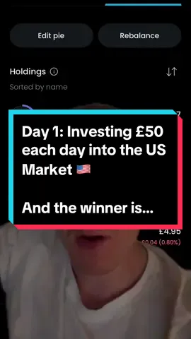 Day 1: Investing £50 each day into the US market as the election unfolds. And the winner is… This will be equally split between two brand new Trading 212 pies that I have created. I’m calling this experiment The Election Effect 🇺🇸 The first pie is just the S&P 500. The second pie is made up of Amazon, Apple, Microsoft, Nvidia and Tesla.  Lets see which pie performs better alongside the US Election. Will the full market win, or will the power of big tech take the lead? This is not investment advice. When investing, your capital is at risk. Value of investments can fall as well as rise. Past performance does not guarantee future results. I am not a financial advisor and this should not be construed as advice. #investing #trading212 #investingforbeginners #investinguk #stockmarket 