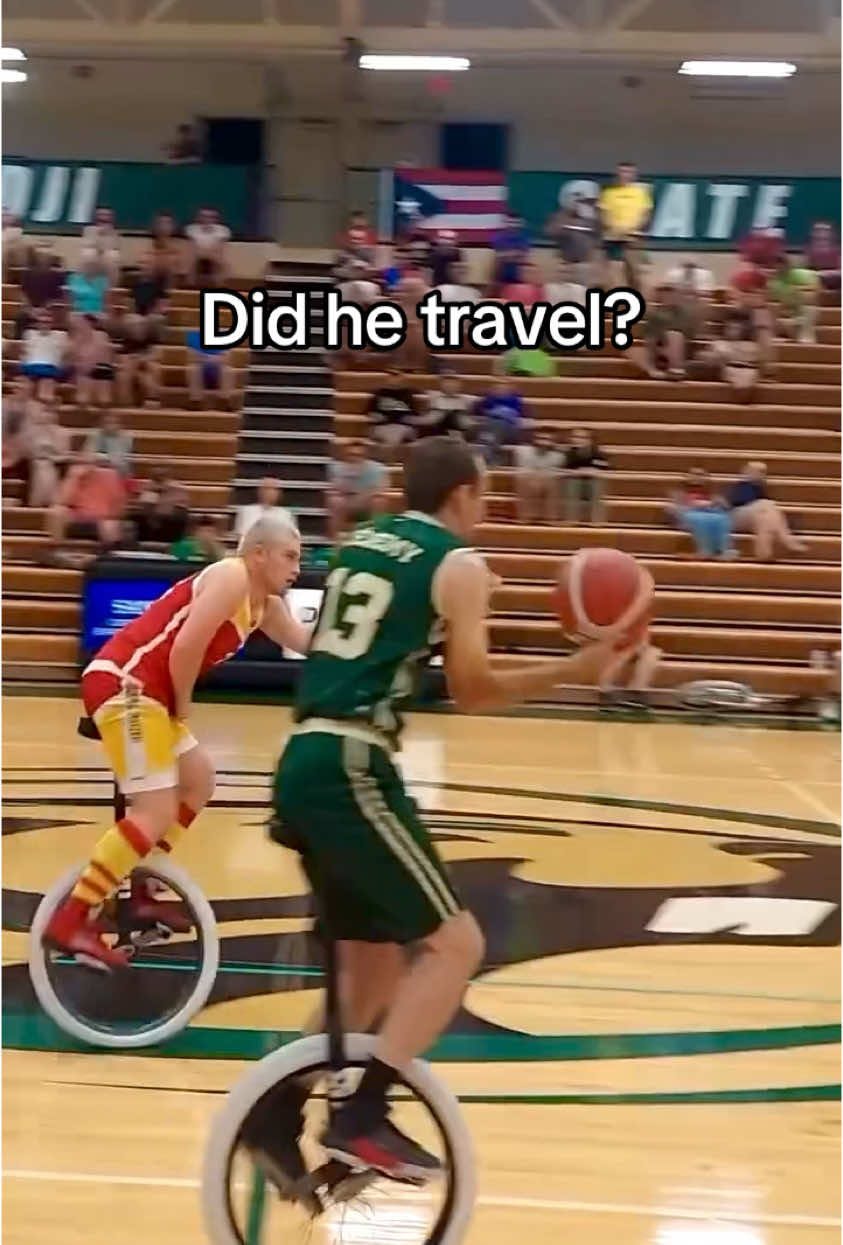 Unicycle basketball is DIFFERENT 😭 #basketball #funny #shoutoutot (h/t sportsnextgen/IG)