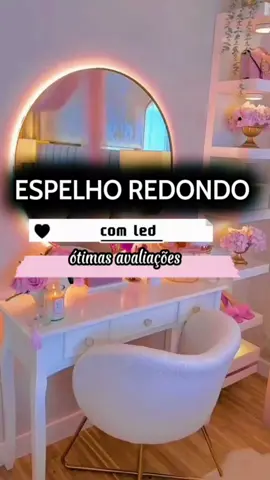 Dê uma olhada em Espelho Redondo Lapidado Com LED Para Maquiagem Banheiro Quarto Sala + Suporte e Kit de Instalação...Link no site da Bio...mais de 2000 vendas
